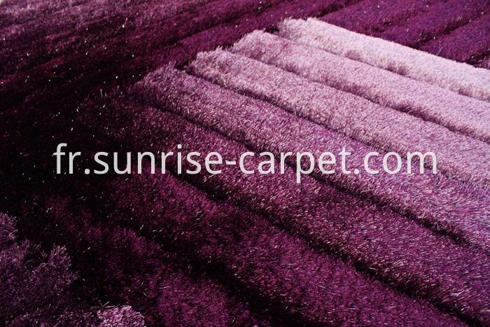 Polyester Shaggy 3D Rug in Purple Color
